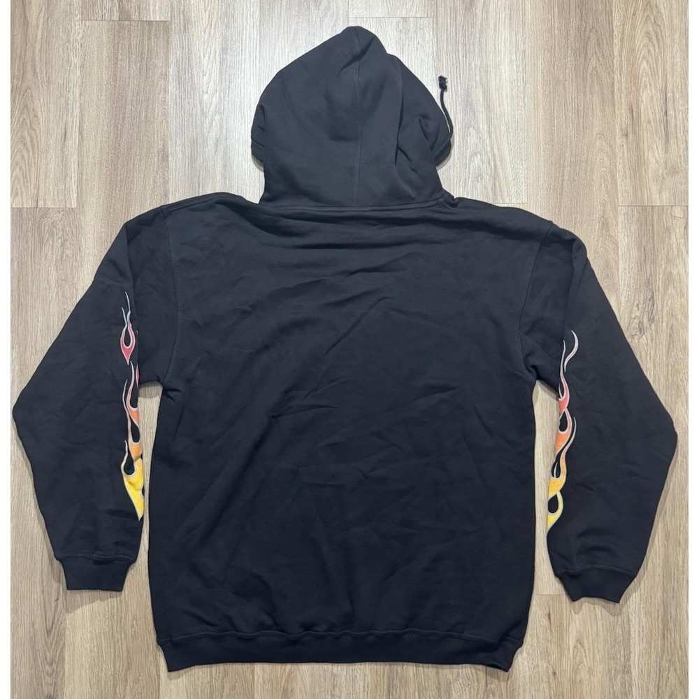 Y2K Billabong Surfing Flame Logo Black Hoodie Size L - Picture 8 of 8